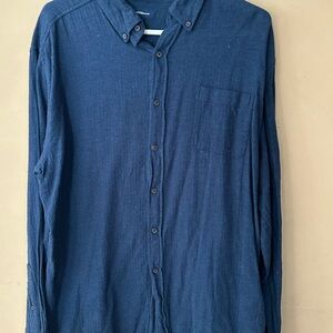 Navy Casual Button-Down Shirt for Men